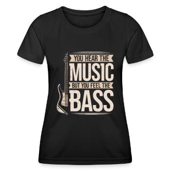 Bassiste Musique Bass Guitar Musiciens - T-shirt sport Femme - noir - Devant - AI Model Female 172 light (172cm)