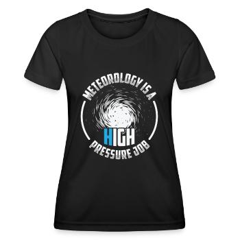 Meteorologie Hochdruck Job Vorhersage - Frauen Funktions-T-Shirt - Schwarz - Vorne - AI Model Female 172 light (172cm)