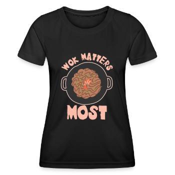 Wok Cuisine asiatique Cuisiner des plats - T-shirt sport Femme - noir - Devant - AI Model Female 172 light (172cm)