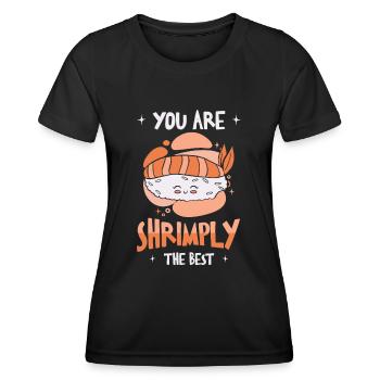 Asiatisches Essen Sushi Shrimp Essen - Frauen Funktions-T-Shirt - Schwarz - Vorne - AI Model Female 172 light (172cm)