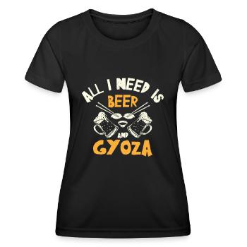 Gyoza Dumpling Asian Food Foodie Drinking - Women's Functional T-Shirt - black - Front - AI Model Female 172 light (172cm)