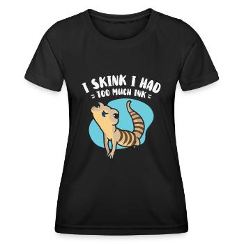 Herpetologie Blauzungenskink Eidechse Wildtiere - Frauen Funktions-T-Shirt - Schwarz - Vorne - AI Model Female 172 light (172cm)