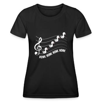 Goose Music Bird Musician Goose Lover - Women's Functional T-Shirt - black - Front - AI Model Female 172 light (172cm)