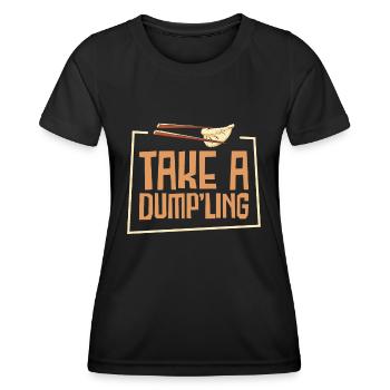 Dumpling Asian Food Chinese Food Fan - Women's Functional T-Shirt - black - Front - AI Model Female 172 light (172cm)