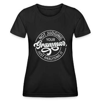 Englisch Grammatik Polizei Lehrer Student - Frauen Funktions-T-Shirt - Schwarz - Vorne - AI Model Female 172 light (172cm)
