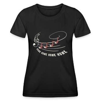 Goose Music Bird Musician Goose Lover - Women's Functional T-Shirt - black - Front - AI Model Female 172 light (172cm)