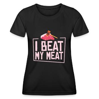 Chef Cuisine Amateurs de viande Cuisine - T-shirt sport Femme - noir - Devant - AI Model Female 172 light (172cm)