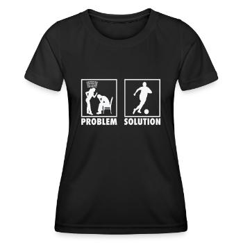 Soccer Soccer Player Football Statement Problem - Frauen Funktions-T-Shirt - Schwarz - Vorne - AI Model Female 172 light (172cm)