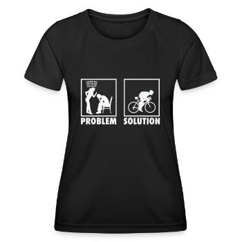 Cycling Cyclist Statement Problem Solution. - Women's Functional T-Shirt - black - Front - AI Model Female 172 light (172cm)