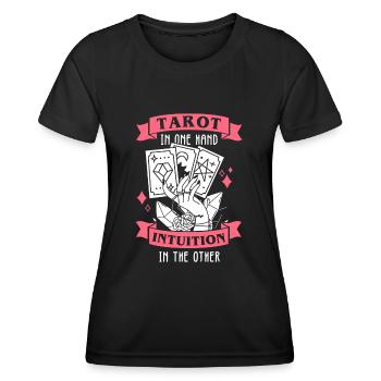 Divination Intuition Tarot Cards Fortune Telling - Women's Functional T-Shirt - black - Front - AI Model Female 172 light (172cm)