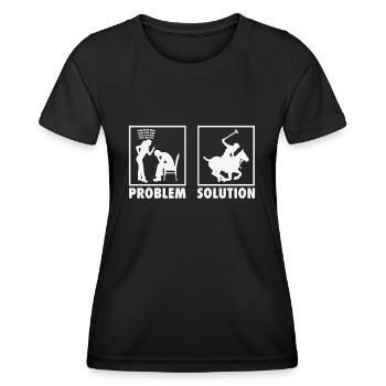Polo Horseback Game Polo Players Statement - Frauen Funktions-T-Shirt - Schwarz - Vorne - AI Model Female 172 light (172cm)