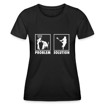 Lacrosse Lacrosse Players Statement Problem - Frauen Funktions-T-Shirt - Schwarz - Vorne - AI Model Female 172 light (172cm)