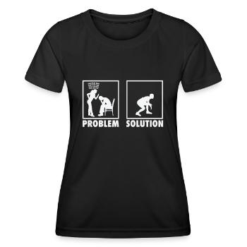 Wrestling Wrestlers Statement Problem Solution. - T-shirt sport Femme - noir - Devant - AI Model Female 172 light (172cm)