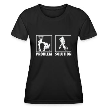 BMX Bikers Statement Problem Solution. - Frauen Funktions-T-Shirt - Schwarz - Vorne - AI Model Female 172 light (172cm)