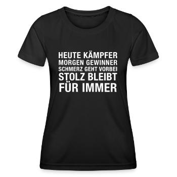 Heute Kämpfer morgen gewinner weiß - Frauen Funktions-T-Shirt - Schwarz - Vorne - AI Model Female 172 light (172cm)