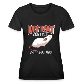 Rat Rodent Rat Lovers Mouse Pet - Frauen Funktions-T-Shirt - Schwarz - Vorne - AI Model Female 172 light (172cm)