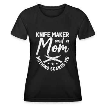 Messer Selbst Schmieden Damast Stahl Schmied - Frauen Funktions-T-Shirt - Schwarz - Vorne - AI Model Female 172 light (172cm)