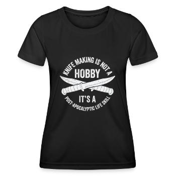 Messer Selbst Schmieden Damast Stahl Schmied - Frauen Funktions-T-Shirt - Schwarz - Vorne - AI Model Female 172 light (172cm)