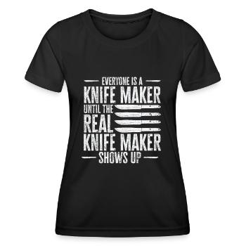 Knifemaking Knife Making Bladesmith Smithing Knife - Women's Functional T-Shirt - black - Front - AI Model Female 172 light (172cm)