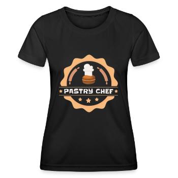 Pastry Chef Skull Baking Pastry Baked Goods - Women's Functional T-Shirt - black - Front - AI Model Female 172 light (172cm)