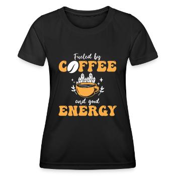 Positive Energy Coffee Energy Healer Coffee Addict - Frauen Funktions-T-Shirt - Schwarz - Vorne - AI Model Female 172 light (172cm)