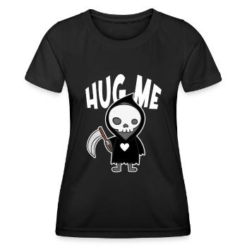 Hug Me Classic Skull of Death Creepy Skeleton - Women's Functional T-Shirt - black - Front - AI Model Female 172 light (172cm)