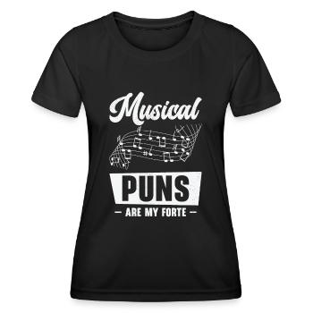 Musique Forte Jeu de mots musical Musiciens - T-shirt sport Femme - noir - Devant - AI Model Female 172 light (172cm)