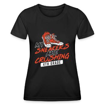 Kids Back to School Crush Sneakers for 4th Grade - Women's Functional T-Shirt - black - Front - AI Model Female 172 light (172cm)