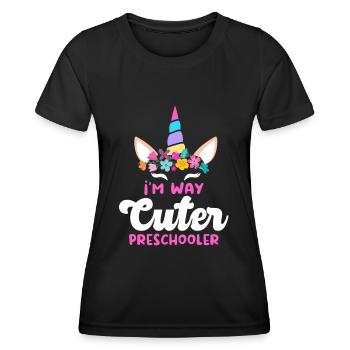 Preschool Kids Back to School Way Cuter for Girls - Women's Functional T-Shirt - black - Front - AI Model Female 172 light (172cm)