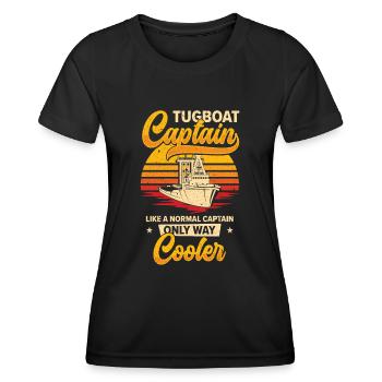 Remorqueur Bateau Cool Tug Capitaine - T-shirt sport Femme - noir - Devant - AI Model Female 172 light (172cm)