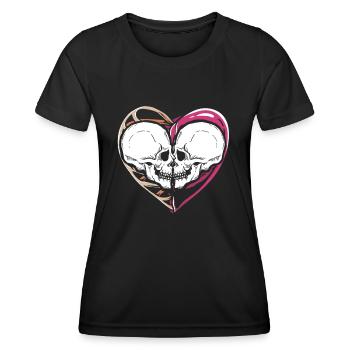 Squelette gothique dégoulinant Aimez vos tendres baisers - T-shirt sport Femme - noir - Devant - AI Model Female 172 light (172cm)
