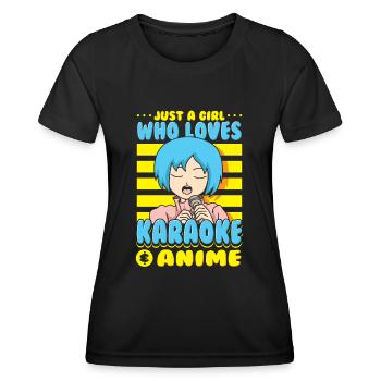 Just A Girl Karaoke Anime Sängerin Singen - Frauen Funktions-T-Shirt - Schwarz - Vorne - AI Model Female 172 light (172cm)