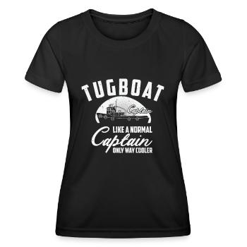 Tugboat Watercraft Cool Tugboat Captain Sailing - Women's Functional T-Shirt - black - Front - AI Model Female 172 light (172cm)