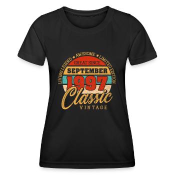 Retro 25 Years September 1997 Birthday Vintage - Women's Functional T-Shirt - black - Front - AI Model Female 172 light (172cm)