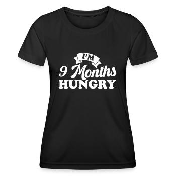 Pregnancy Funny Announcement Reveal I'm Nine - Women's Functional T-Shirt - black - Front - AI Model Female 172 light (172cm)