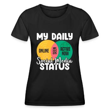 Mein täglicher Social Media Status Venn-Diagramm - Frauen Funktions-T-Shirt - Schwarz - Vorne - AI Model Female 172 light (172cm)
