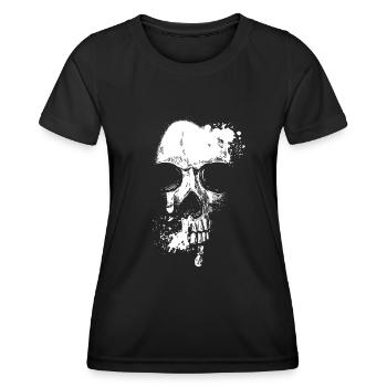 Skull Head and Scarf Gothic Bones Aesthetic Dark - Women's Functional T-Shirt - black - Front - AI Model Female 172 light (172cm)