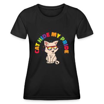Katze Verstecke meinen Stolz LGBT-Katzen und - Frauen Funktions-T-Shirt - Schwarz - Vorne - AI Model Female 172 light (172cm)