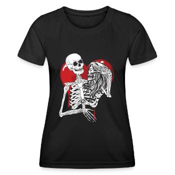 Jusqu’à la mort Minuit Loving Gothic Skull - T-shirt sport Femme - noir - Devant - AI Model Female 172 light (172cm)