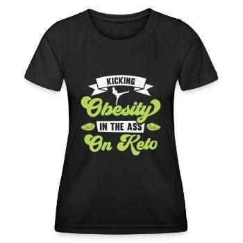 Keto-Diät Ketogene Ernährung Diätassistent - Frauen Funktions-T-Shirt - Schwarz - Vorne - AI Model Female 172 light (172cm)