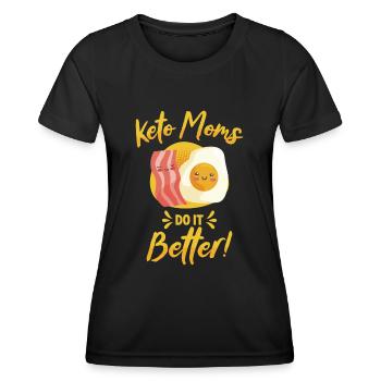 Keto Mom Ernährungsberaterin Ketogenes Essen - Frauen Funktions-T-Shirt - Schwarz - Vorne - AI Model Female 172 light (172cm)