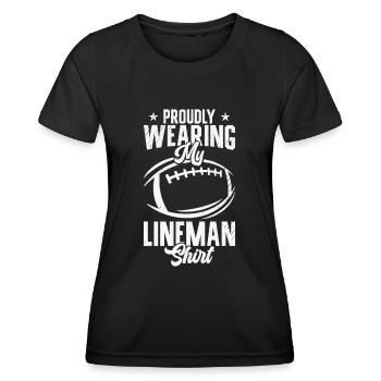 Football Lineman Stolzes Leben Spieler Sport - Frauen Funktions-T-Shirt - Schwarz - Vorne - AI Model Female 172 light (172cm)