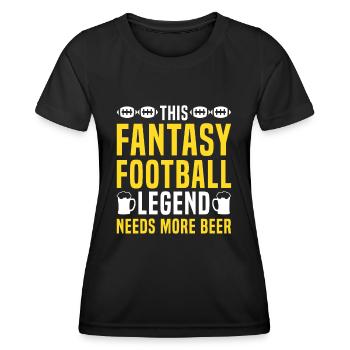 Fantasy Football Legende Bierliebhaber Sport - Frauen Funktions-T-Shirt - Schwarz - Vorne - AI Model Female 172 light (172cm)