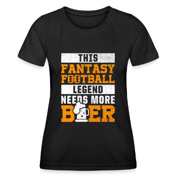 Fantasy Football Legende Bierliebhaber Sport - Frauen Funktions-T-Shirt - Schwarz - Vorne - AI Model Female 172 light (172cm)