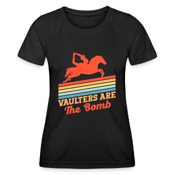 Sport équestre Vaulting Bomb Vaulter Riding - T-shirt sport Femme - noir - Devant - AI Model Female 172 light (172cm)