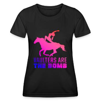 Sport équestre Vaulting Bomb Vaulter Riding - T-shirt sport Femme - noir - Devant - AI Model Female 172 light (172cm)