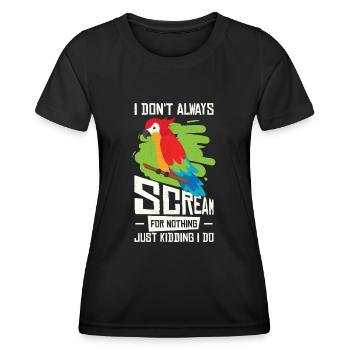 Ara Papagei Vogel Ara-Liebhaber Tropisches Zootier - Frauen Funktions-T-Shirt - Schwarz - Vorne - AI Model Female 172 light (172cm)