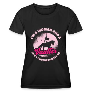 Sport équestre Vaulting Vaulter Riding - T-shirt sport Femme - noir - Devant - AI Model Female 172 light (172cm)