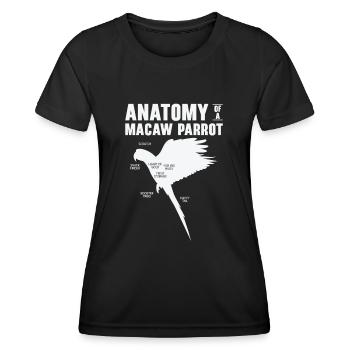 Macaw Anatomy Birdwatching Parrot Bird Lover - Women's Functional T-Shirt - black - Front - AI Model Female 172 light (172cm)