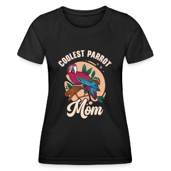 Ara Cool Papagei Mama Haustier Vogelbeobachtung - Frauen Funktions-T-Shirt - Schwarz - Vorne - AI Model Female 172 light (172cm)